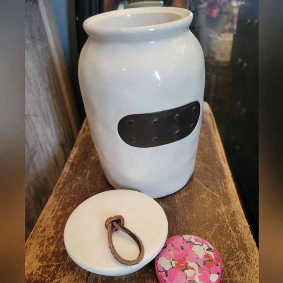 NWT 2016 mud pie large bistro canister with lid cute details - Picture 9 of 13